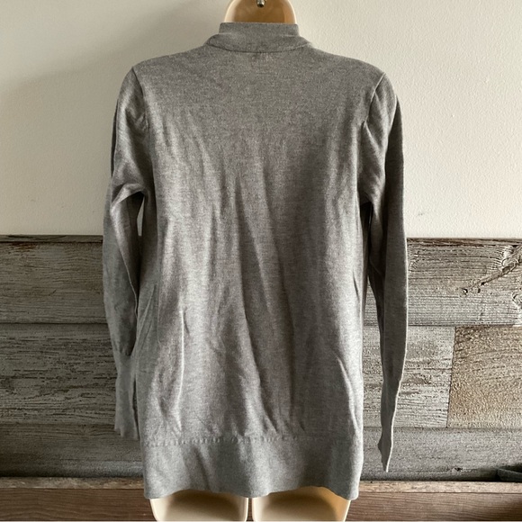 J. Crew Pima Cotton/Wool open cardigan gray sweater size medium (A1) - Picture 3 of 7